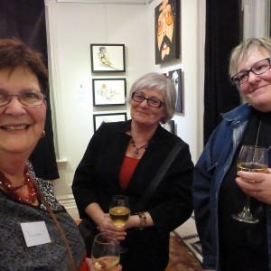 Artiste Francine Leroux avec visiteurs